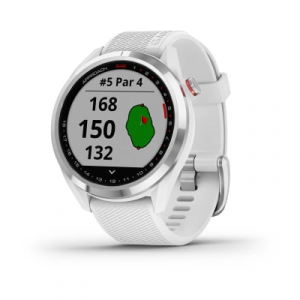 Garmin Approach(R) S42 - Polished Silver With White Band