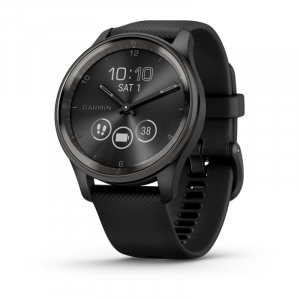 Garmin Vivomove(R) Trend - Slate Stainless Steel Bezel With Black Case And Silicone Band
