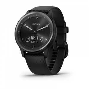 Garmin Vivomove(R) Sport - Black Case And Silicone Band With Slate Accents