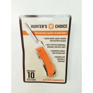Wiebe Knives Hunter's Choice Replaceable Blade Folding Knife, w/ 10 Wiebe Wicked Sharp Blades and Carrying Case