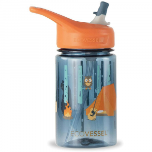 Eco Vessel Splash Kids Tritan 12 Ounce Single Wall Plastic Bottle With Straw Top - Camping