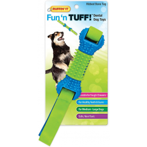 Ruffin' It Fun 'n Tuff  Ribbed Tug Bone Dog Toy