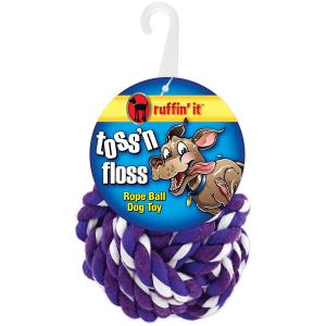Ruffin' It Toss 'n Floss Rope Ball Dog Toy
