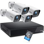 Toguard W500 4K PoE Security Camera System with 3TB Hard Drive, 4pcs 8MP Wired IP Camera Surveillance System Outdoor