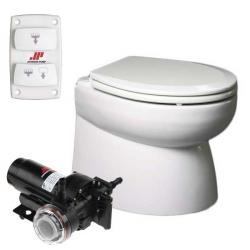 Johnson Pump AquaT Premium Electric Marine Toilet - Beveled, Low
