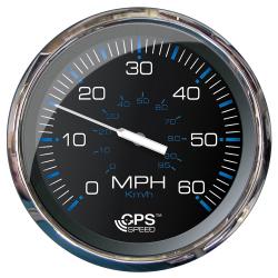 Faria 5" Chesapeake Black Speedometer (60 MPH) GPS (Studded)