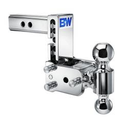 B&W Tow & Stow 2-Ball Mount - 2" Hitch, 5" Drop - Chrome