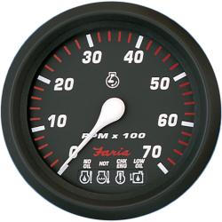 Faria Professional Red 4" Tachometer - 7K RPM w/System Check