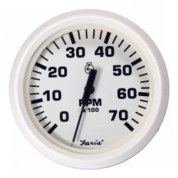 Faria Dress White 4" Tachometer - 7K RPM (Gas - All O/B)