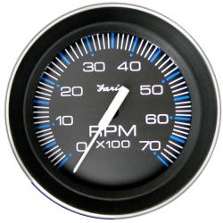 Faria 4" 7K Tachometer - All O/B Coral - Stainless Bezel