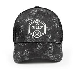 Gillz Men's Trucker Hat Black Grunge Hex Patch