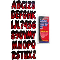 3" Boat Letter and Number Kit - Black and Red