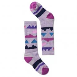 Kids' Wintersport Full Cushion Mountain Pattern Over The Calf Socks-Purple Eclipse