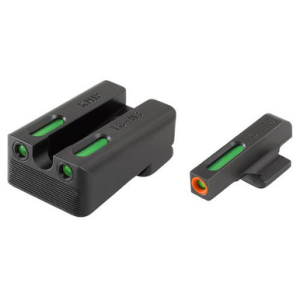 TruGlo TFX Pro Black | Green Tritium & Fiber Optic Orange Outline Front Sight Green Tritium & Fiber Optic Rear Sight TG13KM1PC