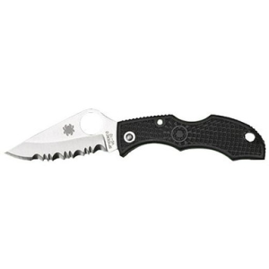 Spyderco LBKS3 Ladybug 3 1.94" Folding Modified Clip Point Serrated VG-10 Stainless Steel Blade/FRN Black Handle