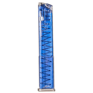 ETS Group GLK-18G2BLU Pistol Mags Clear Blue Extended with Gen2 Floor Plate 31rd for 9mm Luger Glock 34,17,26,19,45,19x,18