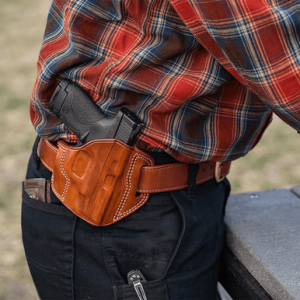 Galco CM270 Combat Master OWB Tan Leather Belt Slide Fits Browning Hi-Power/Springfield SA-35/Girsan MC P35/Match Right Hand