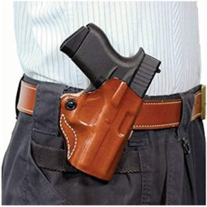 DeSantis Gunhide 019TA9PZ0 Mini Scabbard OWB Tan Leather Belt Slide Fits Springfield Hellcat OSP Right Hand