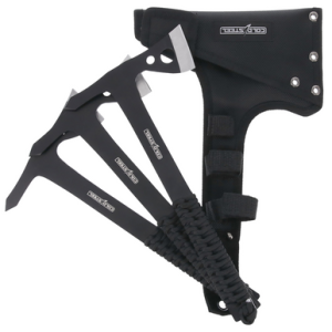 Cold Steel Throwing Axes with 1.75" Black Oxide 420 Stainless Steel Blade and Paracord Wrap Handle, Set of 3 - CSTH175AX3PK