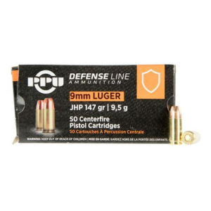 PPU Defense 9mm Luger 147 gr Jacket Hollow Point - PPD92