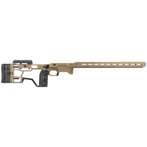 Mdt Sporting Goods Inc ACC Elite Chassis FDE Aluminum, SRS-X Elite Stock with Adj. Cheekrest/Buttpad, Vertical AR-Style Grip, M-LOK Forend & Thumb Rest, AICS Mag Compatible, Fits Short Action Remington 700 - 106557FDE