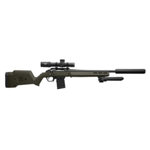 Magpul Hunter American Stock OD Green Adjustable Synthetic Stock with Aluminum Chassis for Short Action Ruger American Right Hand Includes STANAG Mag Well - MAG1207ODG
