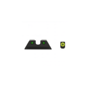 Meprolight USA 402243121 Hyper-Bright Green Tritium Yellow Outline Front Sight-Green Tritium Black Outline Rear Sight Glock 17/17L/19/22