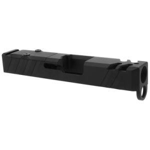 TacFire Replacement Slide 9mm Luger Graphite Black Cerakote Stainless Steel with Optics Cut & Slide Ports for Glock 26 Gen3