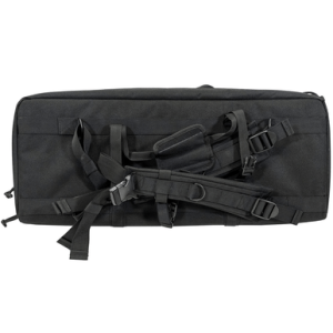 GPS Bags DRC28 Double Rifle Case Black 600D Polyester w/ 2 Padded Pistol Sleeves MOLLE Webbing & Lockable Zippers