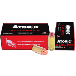 Atomic Ammunition 448 Match Precision Craft 45 ACP 185 gr Semi Wadcutter 50 Per Box