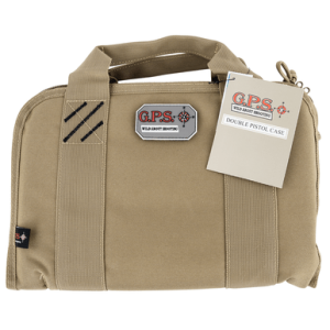 GPS Bags 1308PCT Double Pistol Case Tan Nylon w/ Visual ID Storage System