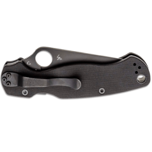 Spyderco C81GPBK2 Para Military 2 3.42" Folding Plain Black DLC CPM S45VN Knife