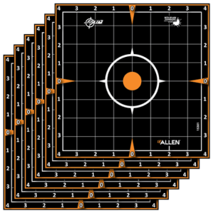 EZ-Aim 15301 Splash Reactive Self-Adhesive Paper Black/Orange 8" Sight-In Grid 6 Pack