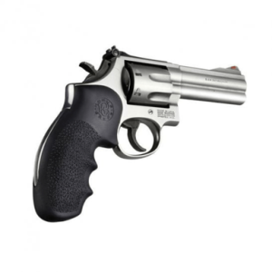 Hogue Monogrip, Black Rubber w/ Finger Grooves for S&W K, L Frame with Round Butt - 19000