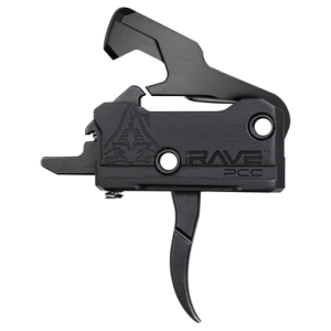 Rise Armament Rave Pistol Caliber Carbine Trigger, Single-Stage Curved Trigger 3.50 lbs Draw Weight & Black AR-Platform - T017PCCBLK