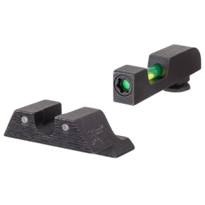 Trijicon DI Night Sight Set, Green/Tritium/Fiber Optic Front Sight/Green Tritium Black Outline Rear Sight Glock 42/43 Small Frame - 601106