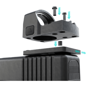 Foxtail Precision Rear Sight Dovetail Optic Adapter Plate for non MOS Glock, Black Anodized Glock Non MOS - 100013