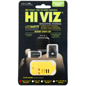 HiViz LiteWave Ruger Security 9 Sight Set, Green Fiber Optic Front Sight-Orange Fiber Optic Rear Sight - RGS9LW21