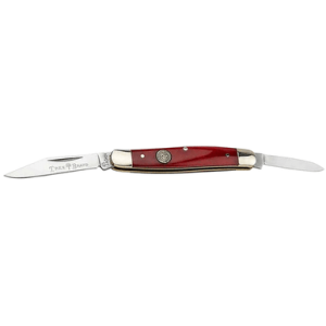 Boker Traditional Pen Knife, 2.75'' Closed Pen/Spear Plain D2 Steel Blade Smooth Red Bone Handle - 110844