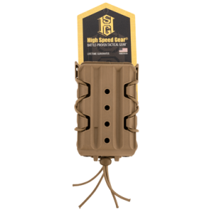 High Speed Gear X2R Taco V2 Mag Pouch, Double Coyote Brown Polymer Belt Clip/MOLLE U-Mount Compatible w/ AR/AK Rifle Mags - 162R01CB