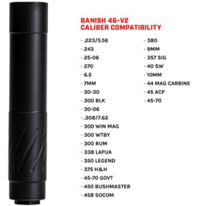 Banish(Silencer Central) BANISH46V2 Banish 46-V2 .460 cal 1.59" Black Titanium/Stainless Steel 5/8"x24