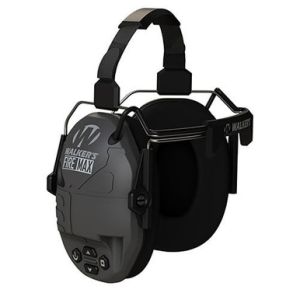 Walkers Firemax Digital BFN Muff Polymer Black Ear Cups with Black Headband & White Logo GWP-DFM-BTN