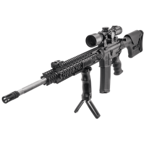 Leapers D Grip Quick Release Deployable Bipod, Aluminum Rubber Steel Picatinny - MNTDG02Q