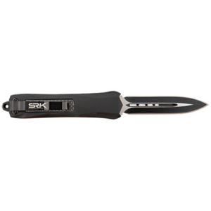 Steel River Spartan 3.5-Inch OTF Dagger Plain 440C SS Blade Black/Silver with Carbon Fiber Inlay Handle - A163BD