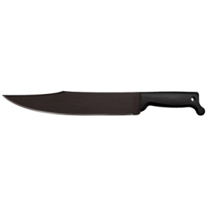 Cold Steel Bowie Machete, 12" Black Matte Baked-On Anti Rust 65Mn Carbon Steel Blade Black Polypropylene Handle 17.63" OAL Includes Sheath - CS97BWM12S