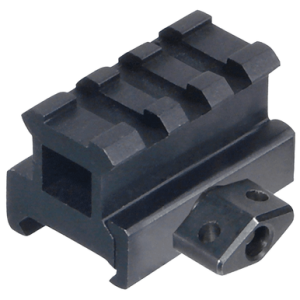 Leapers 3-Slot Picatinny Riser Mount, 0.83" Saddle Height 1.58" Length Matte Black Anodized Aluminum - MNTRS08S3