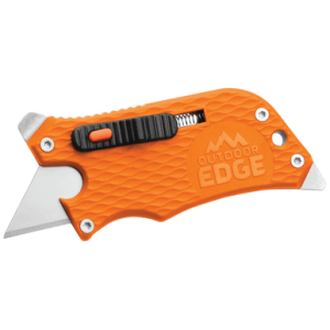 Outdoor Edge SlideWinder Multi-Tool, 3.50" Long Plain Utility Blade Orange GNR/SS Handle Screwdriver Bottle Opener - SWB10C