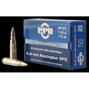 PPU Standard Rifle 6.8mm Rem SPC 115 gr Hollow Point Boat Tail - PP68H