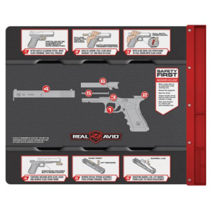 Real Avid AVGLOCKSM Smart Mat Gun Cleaning Mat Black/Gray 19" x 16" Non-Slip Rubber Glock Parts Diagram