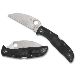 Spyderco Endela Lightweight Knife, 3.40" Folding Wharncliffe Plain VG-10 SS Blade Black Textured FRN Handle Includes Pocket Clip - C243FPWCBK